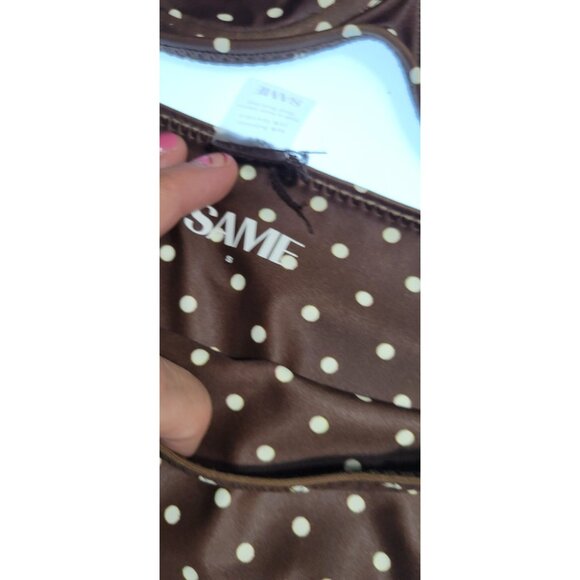 SAME NWT Los Angeles Brown Polka Dot Bikini Set - Picture 9 of 13